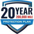 20-year / 200,000-mile powertrain protection plan badge